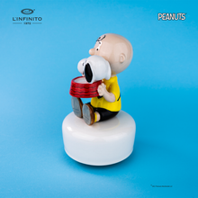 Carica l&#39;immagine nel visualizzatore di Gallery, Statuina di Charlie Brown e Snoopy nella ciotola dell&#39;acqua, su carillon musicale.
