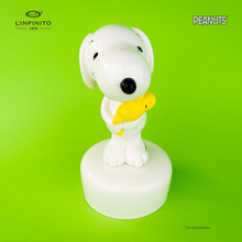 Carica l&#39;immagine nel visualizzatore di Gallery, Statuina di Snoopy con in braccio Woodstock, su carillon musicale
