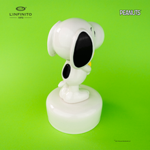 Load image into Gallery viewer, Statuina di Snoopy con in braccio Woodstock, su carillon musicale
