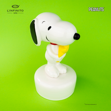 Carica l&#39;immagine nel visualizzatore di Gallery, Statuina di Snoopy con in braccio Woodstock, su carillon musicale
